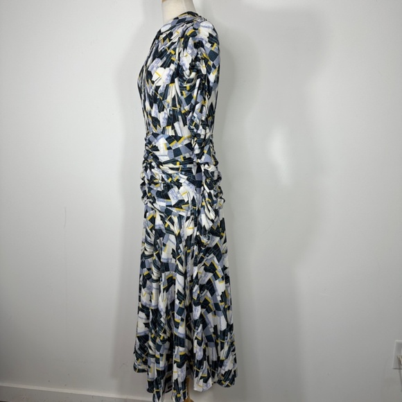 NWT APPARALEL Ruched Long Sleeve Multicolor Midi Dress Size Large - Picture 9 of 16